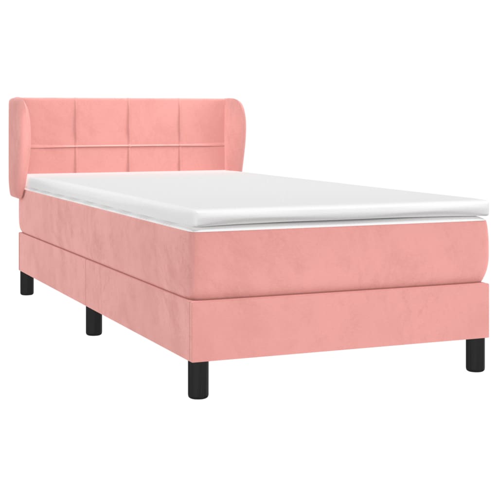 Giroletto a Molle con Materasso Rosa 100x200 cm in Velluto | homemem39