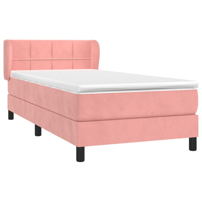 Giroletto a Molle con Materasso Rosa 100x200 cm in Velluto | homemem39