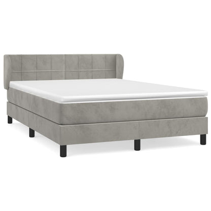 Giroletto a Molle con Materasso Grigio Chiaro 140x190cm Velluto | homemem39