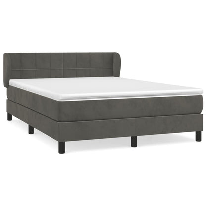 Giroletto a Molle con Materasso Grigio Scuro 140x190 cm Velluto | homemem39