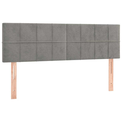 Giroletto a Molle con Materasso Grigio Chiaro 140x200cm Velluto