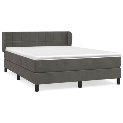 Giroletto a Molle con Materasso Grigio Scuro 140x200 cm Velluto | homemem39