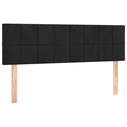Giroletto a Molle con Materasso Nero 140x200 cm in Velluto | homemem39