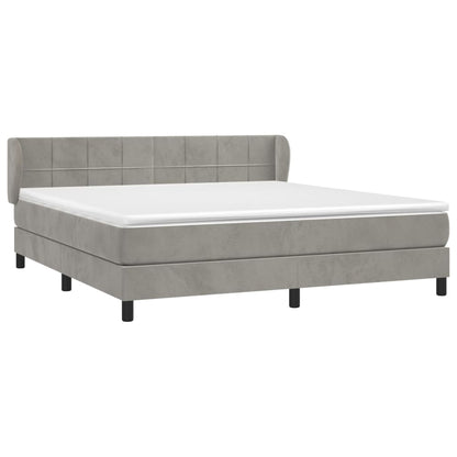 Giroletto a Molle con Materasso Grigio Chiaro 160x200cm Velluto | homemem39