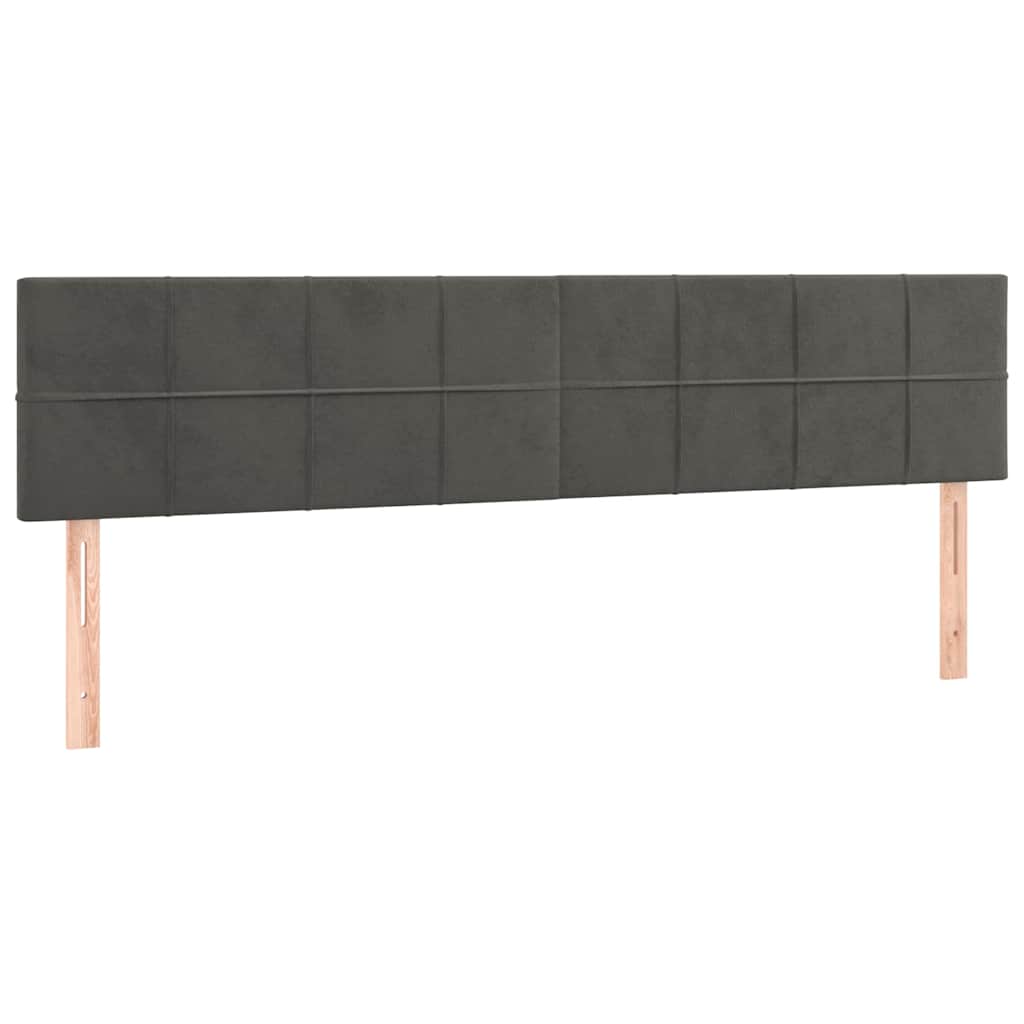 Giroletto a Molle con Materasso Grigio Scuro 160x200 cm Velluto