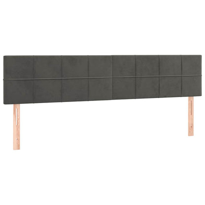Giroletto a Molle con Materasso Grigio Scuro 160x200 cm Velluto