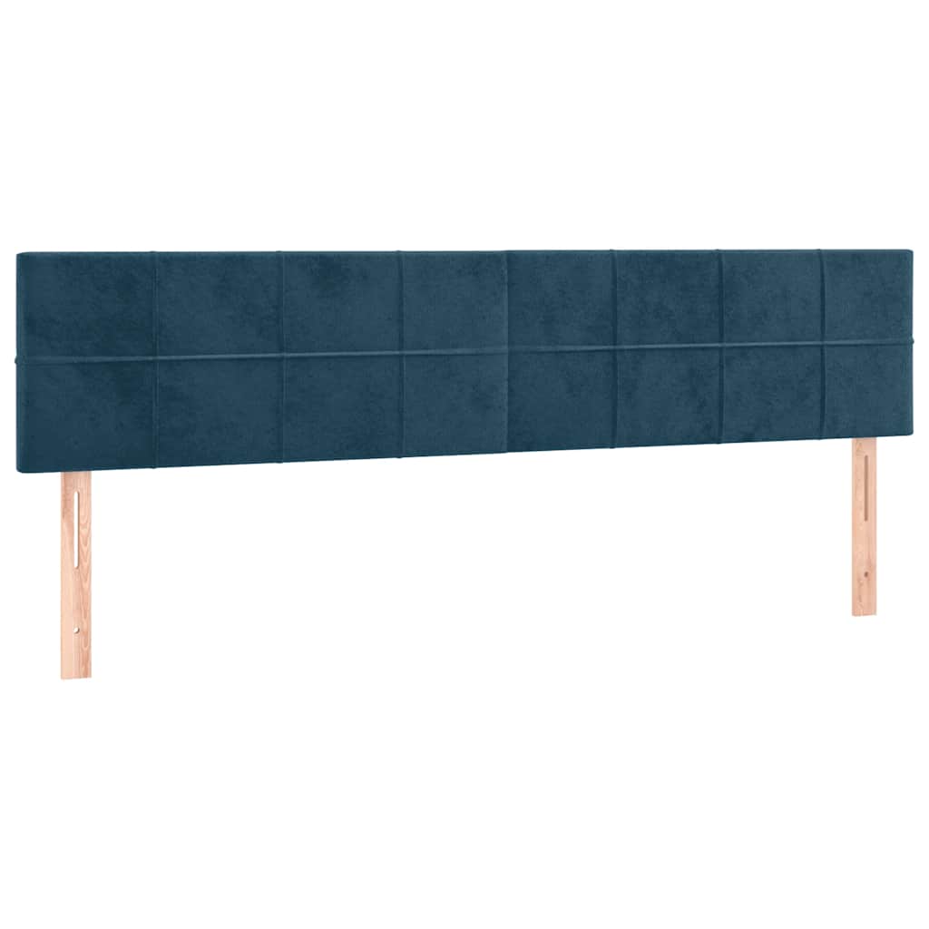 Giroletto a Molle con Materasso Blu Scuro 160x200 cm in Velluto | homemem39