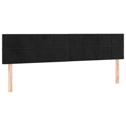 Giroletto a Molle con Materasso Nero 200x200 cm in Velluto | homemem39