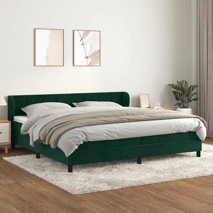 Giroletto a Molle con Materasso Verde Scuro 200x200 cm Velluto | homemem39