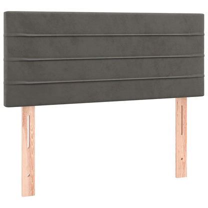 Giroletto a Molle con Materasso Grigio Scuro 90x190 cm Velluto