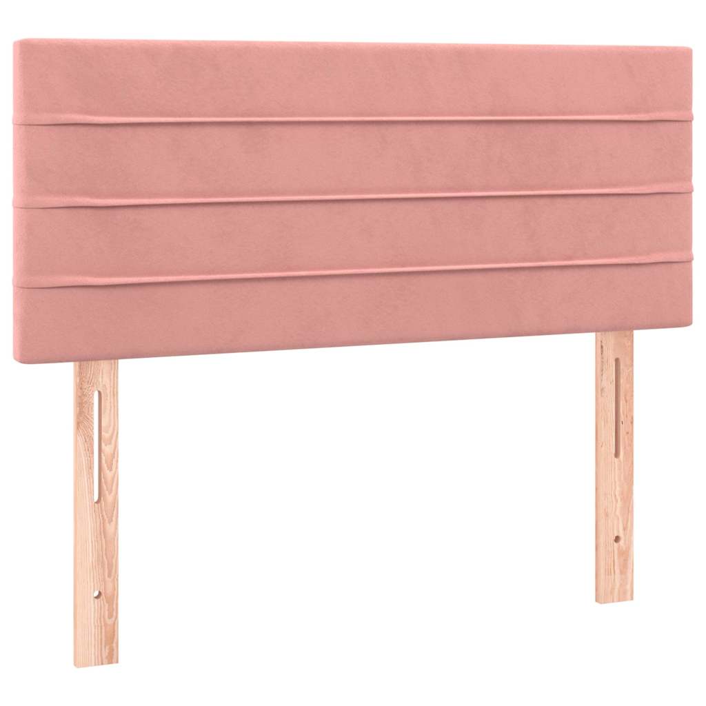 Giroletto a Molle con Materasso Rosa 100x200 cm in Velluto