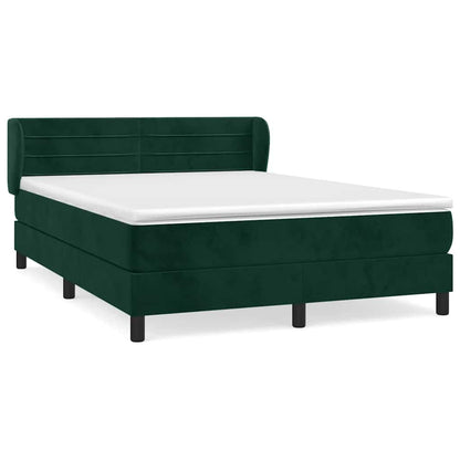 Giroletto a Molle con Materasso Verde Scuro 140x190 cm Velluto | homemem39