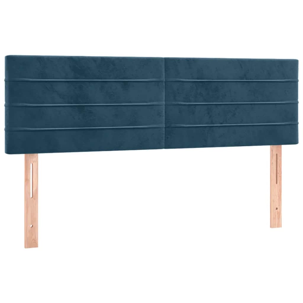 Giroletto a Molle con Materasso Blu Scuro 140x190 cm in Velluto | homemem39