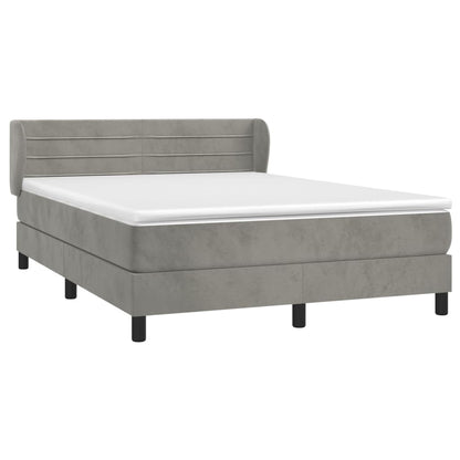 Giroletto a Molle con Materasso Grigio Chiaro 140x200cm Velluto | homemem39