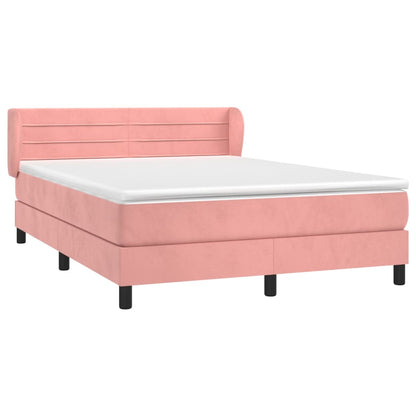 Giroletto a Molle con Materasso Rosa 140x200 cm in Velluto | homemem39