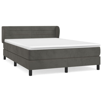 Giroletto a Molle con Materasso Grigio Scuro 160x200 cm Velluto | homemem39