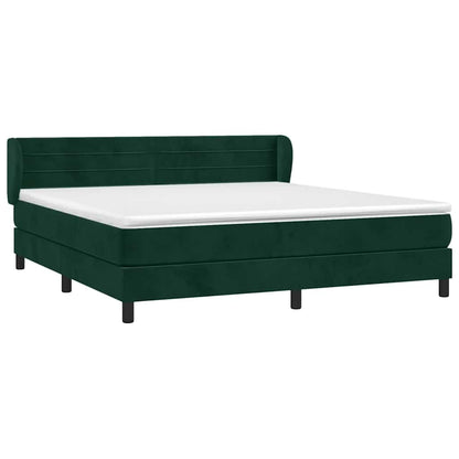 Giroletto a Molle con Materasso Verde Scuro 160x200 cm Velluto | homemem39