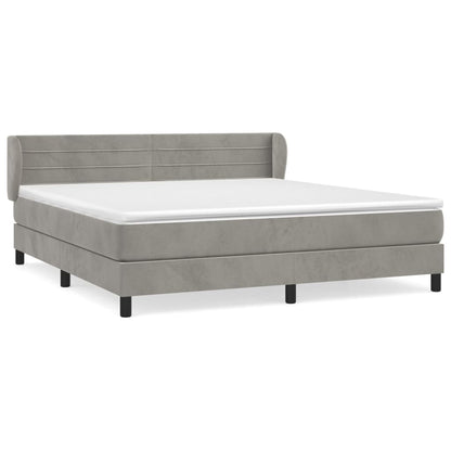 Giroletto a Molle con Materasso Grigio Chiaro 180x200cm Velluto | homemem39