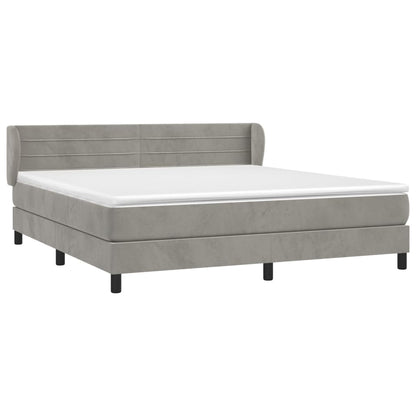 Giroletto a Molle con Materasso Grigio Chiaro 180x200cm Velluto | homemem39