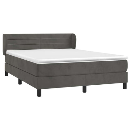 Giroletto a Molle con Materasso Grigio Scuro 180x200 cm Velluto