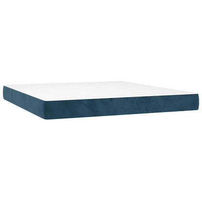 Giroletto a Molle con Materasso Blu Scuro 180x200 cm in Velluto | homemem39