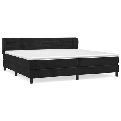 Giroletto a Molle con Materasso Nero 200x200 cm in Velluto | homemem39
