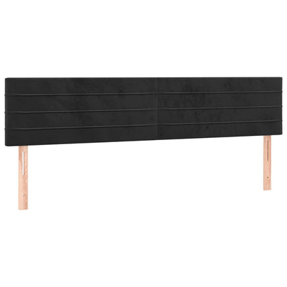 Giroletto a Molle con Materasso Nero 200x200 cm in Velluto | homemem39