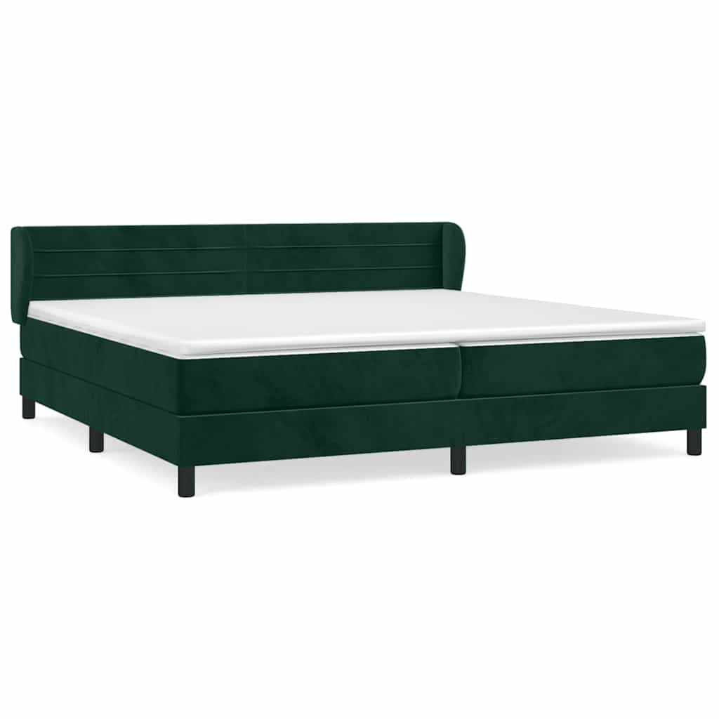 Giroletto a Molle con Materasso Verde Scuro 200x200 cm Velluto | homemem39