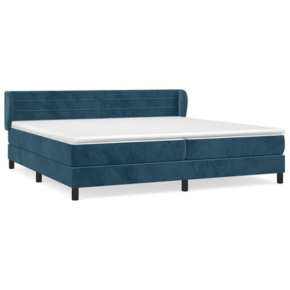 Giroletto a Molle con Materasso Blu Scuro 200x200 cm in Velluto | homemem39