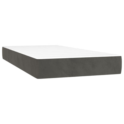 Giroletto a Molle con Materasso Grigio Scuro 80x200 cm Velluto | homemem39