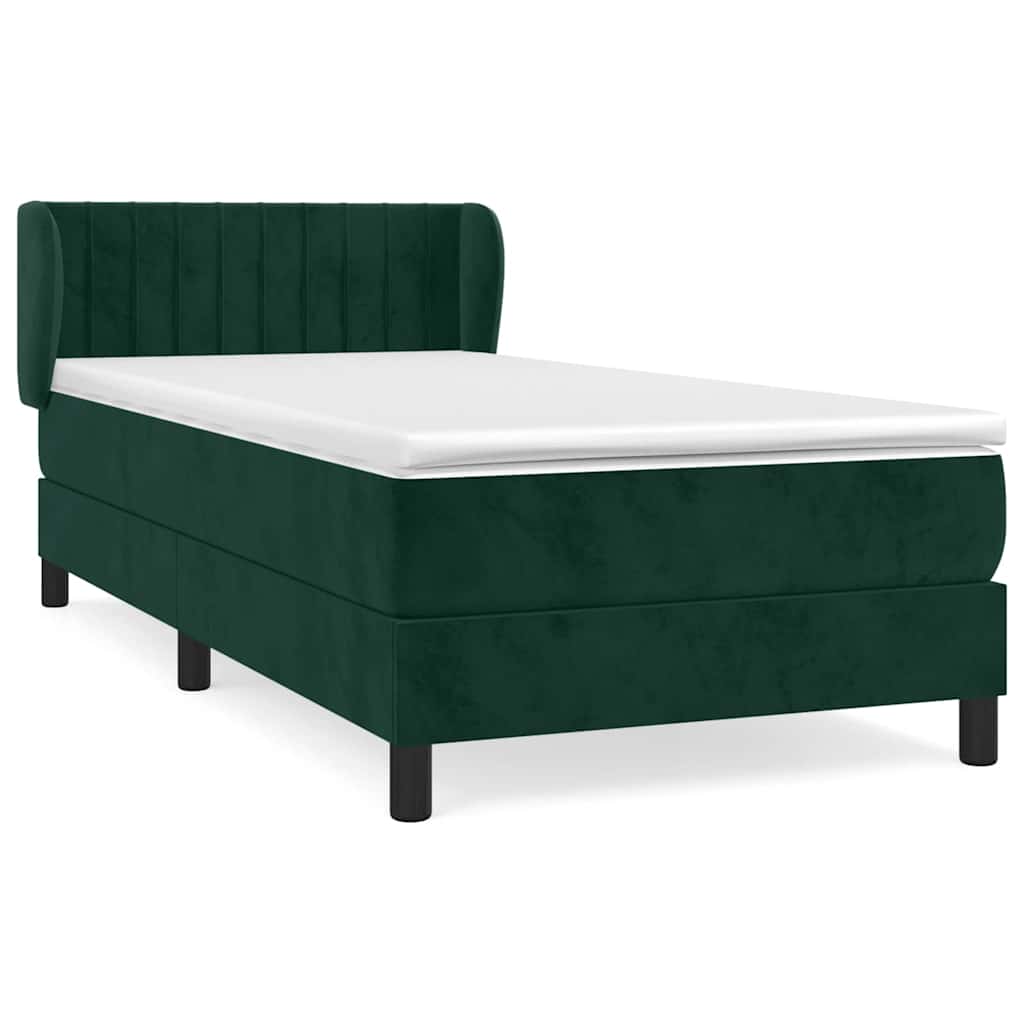 Giroletto a Molle con Materasso Verde Scuro 80x200 cm Velluto | homemem39
