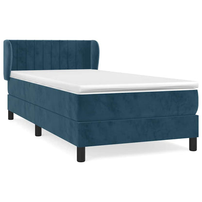 Giroletto a Molle con Materasso Blu Scuro 80x200 cm in Velluto | homemem39