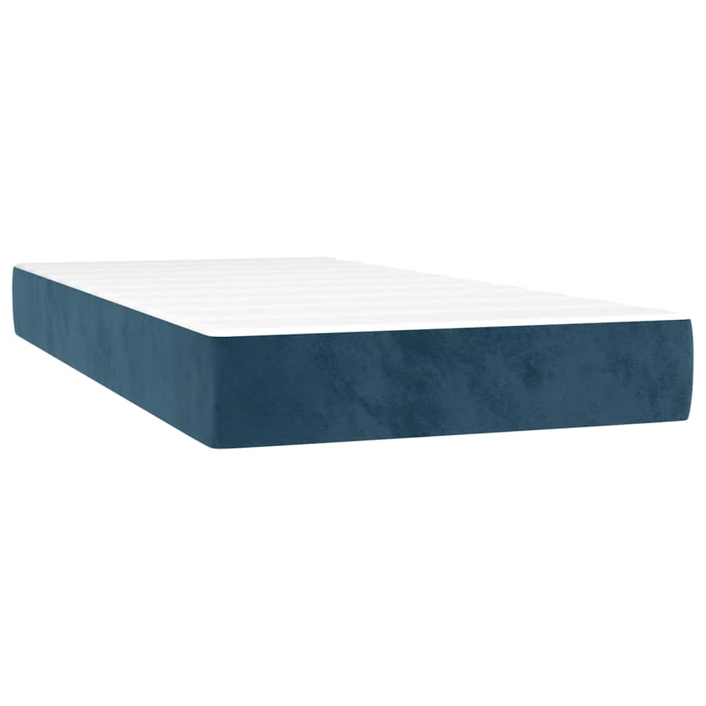 Giroletto a Molle con Materasso Blu Scuro 90x190 cm in Velluto | homemem39