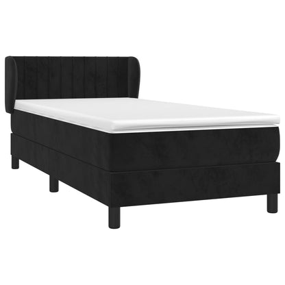 Giroletto a Molle con Materasso Nero 90x200 cm in Velluto | homemem39