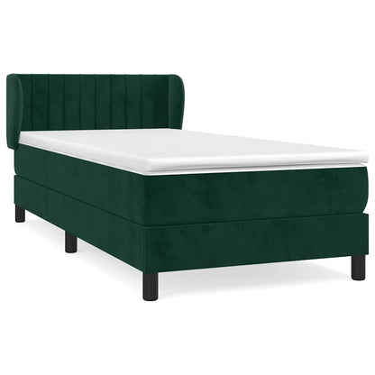 Giroletto a Molle con Materasso Verde Scuro 90x200 cm Velluto | homemem39