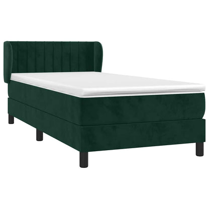 Giroletto a Molle con Materasso Verde Scuro 90x200 cm Velluto | homemem39