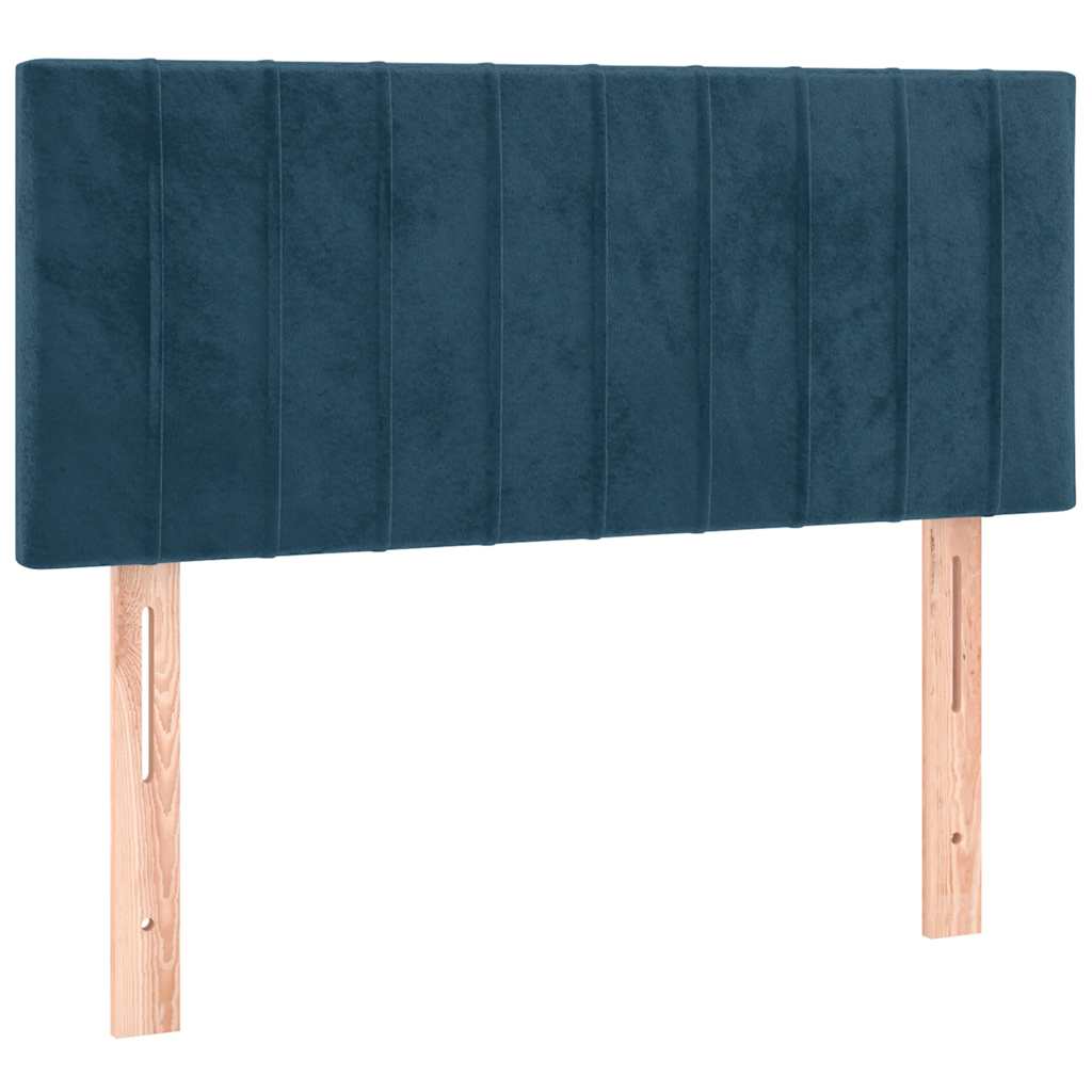 Giroletto a Molle con Materasso Blu Scuro 90x200 cm in Velluto | homemem39