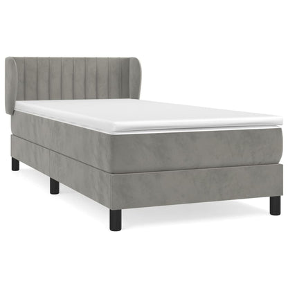 Giroletto a Molle con Materasso Grigio Chiaro 100x200cm Velluto | homemem39