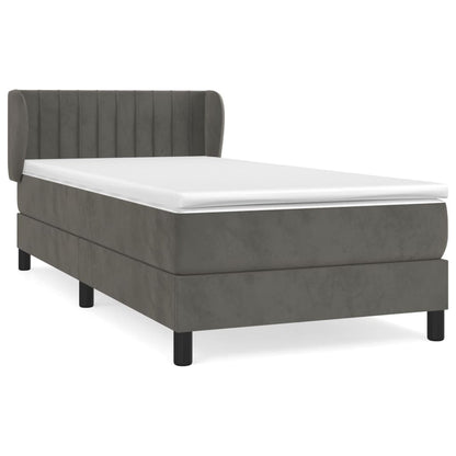 Giroletto a Molle con Materasso Grigio Scuro 100x200 cm Velluto | homemem39