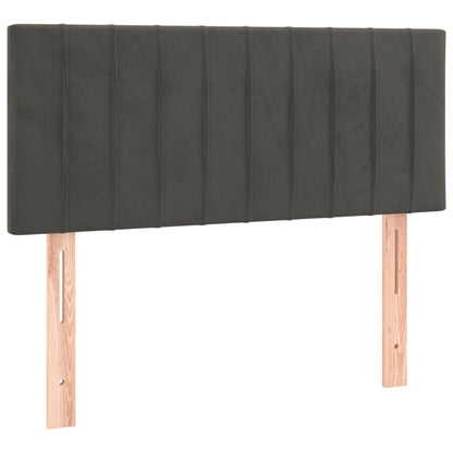 Giroletto a Molle con Materasso Grigio Scuro 100x200 cm Velluto | homemem39