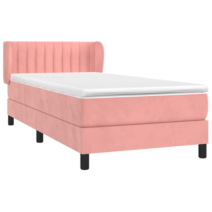 Giroletto a Molle con Materasso Rosa 100x200 cm in Velluto | homemem39