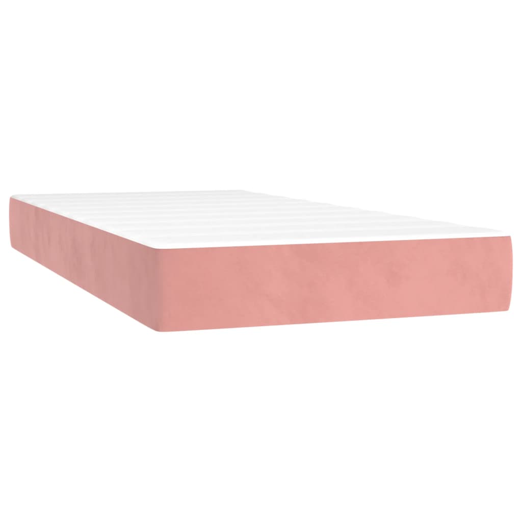 Giroletto a Molle con Materasso Rosa 100x200 cm in Velluto | homemem39