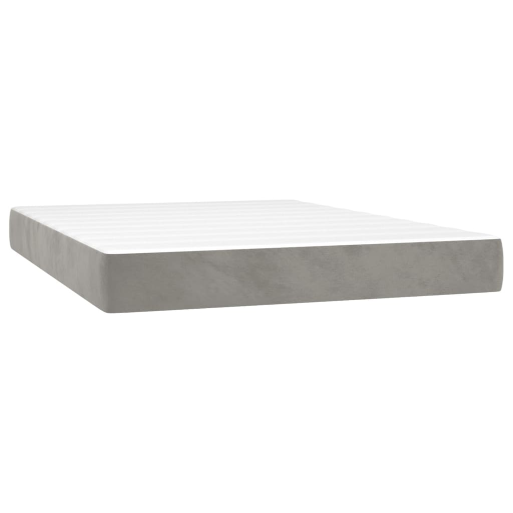 Giroletto a Molle con Materasso Grigio Chiaro 140x190cm Velluto | homemem39