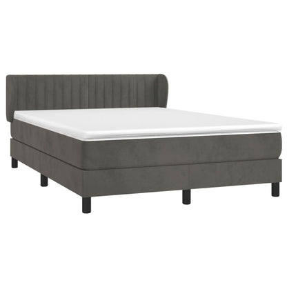 Giroletto a Molle con Materasso Grigio Scuro 140x190 cm Velluto | homemem39