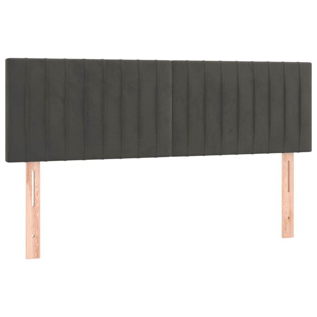 Giroletto a Molle con Materasso Grigio Scuro 140x190 cm Velluto | homemem39