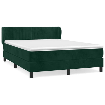 Giroletto a Molle con Materasso Verde Scuro 140x200 cm Velluto | homemem39