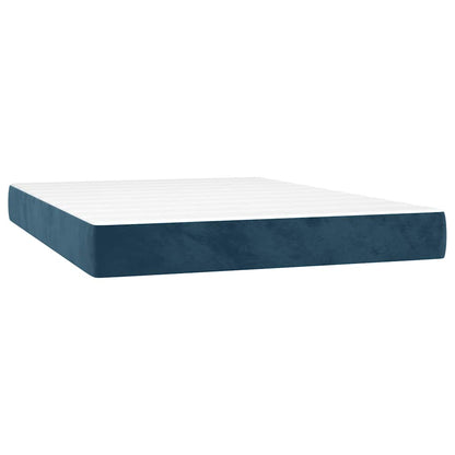 Giroletto a Molle con Materasso Blu Scuro 140x200 cm in Velluto | homemem39