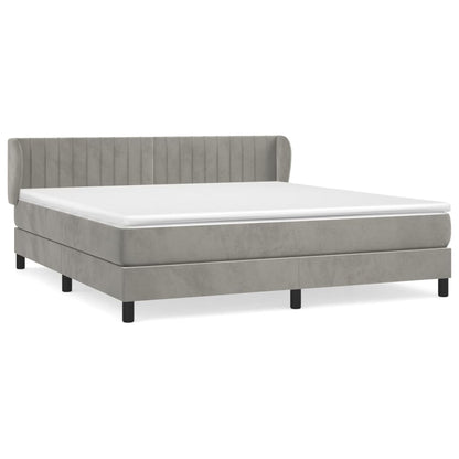 Giroletto a Molle con Materasso Grigio Chiaro 160x200cm Velluto | homemem39