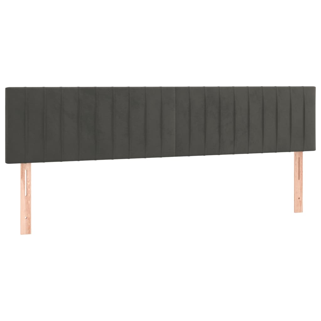 Giroletto a Molle con Materasso Grigio Scuro 160x200 cm Velluto | homemem39