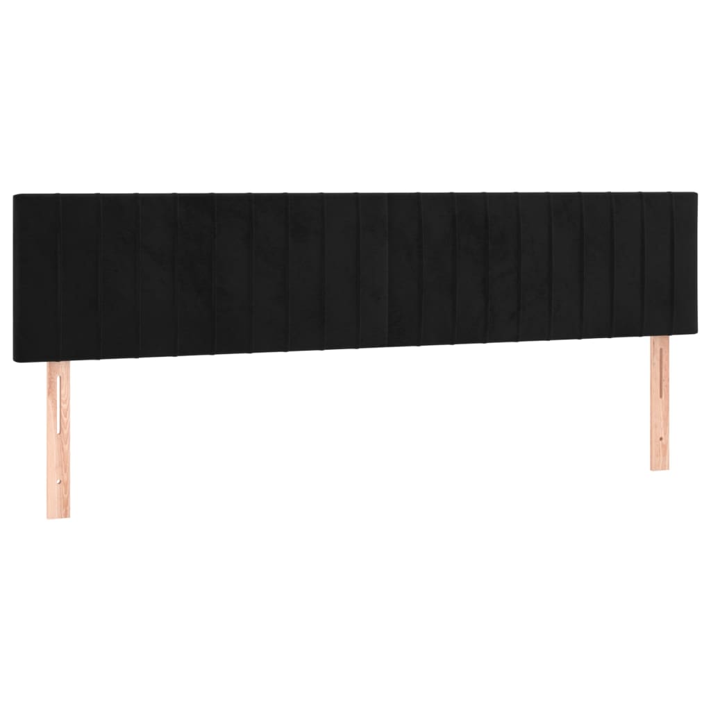 Giroletto a Molle con Materasso Nero 160x200 cm in Velluto | homemem39
